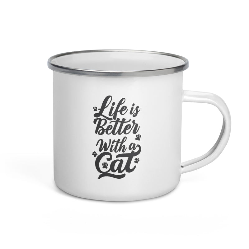 Life is Better with a Cat Enamel Mug