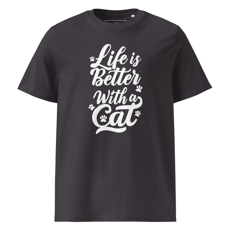 Life is Better with a Cat Unisex Organic Cotton T-Shirt