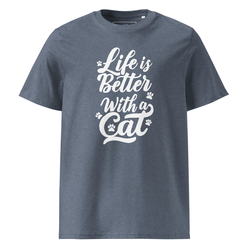 Life is Better with a Cat Unisex Organic Cotton T-Shirt