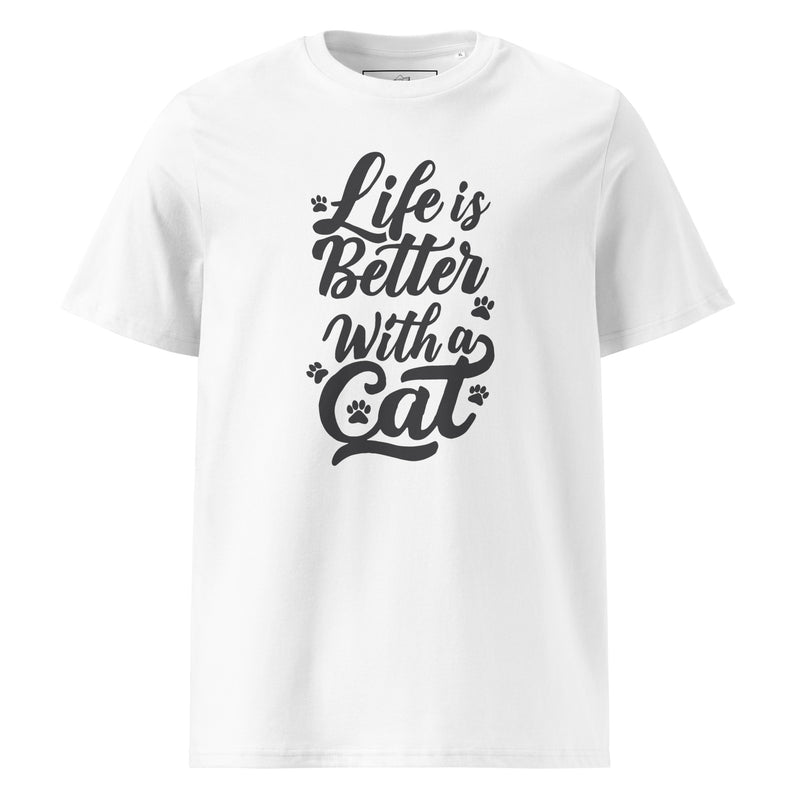 Life is Better with a Cat Unisex Organic Cotton T-Shirt