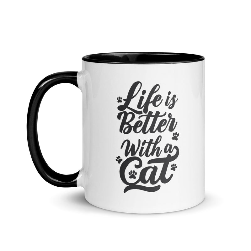 Life is Better with a Cat Colorful Ceramic Mug