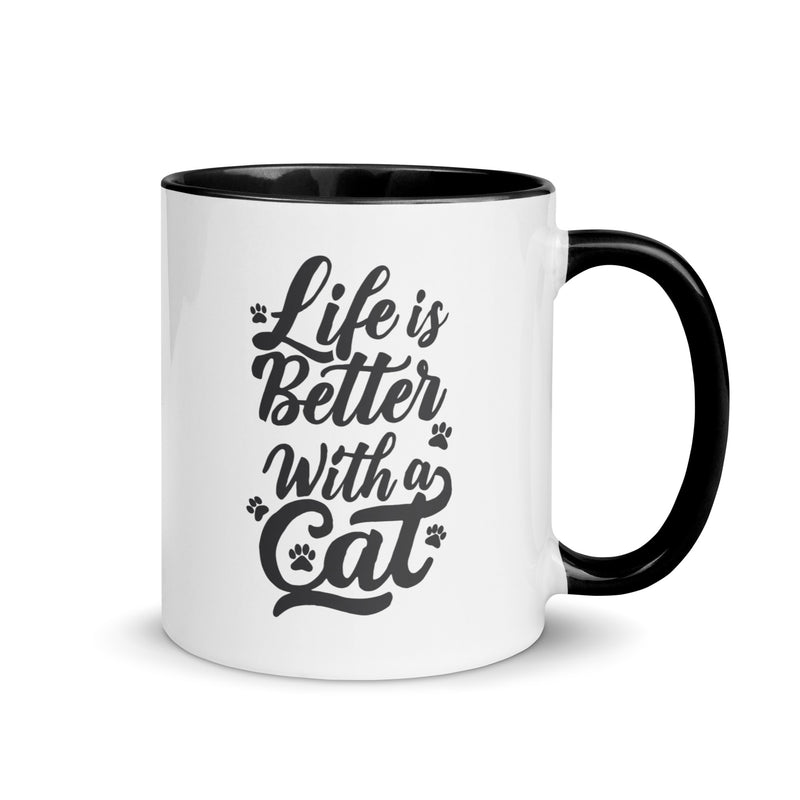 Life is Better with a Cat Colorful Ceramic Mug