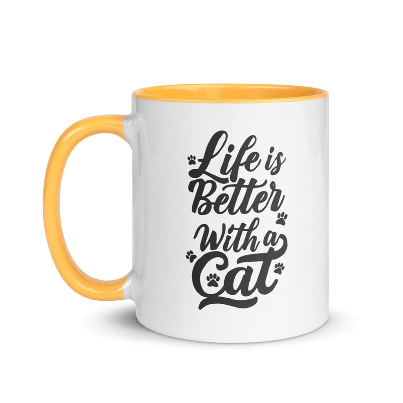 Life is Better with a Cat Colorful Ceramic Mug