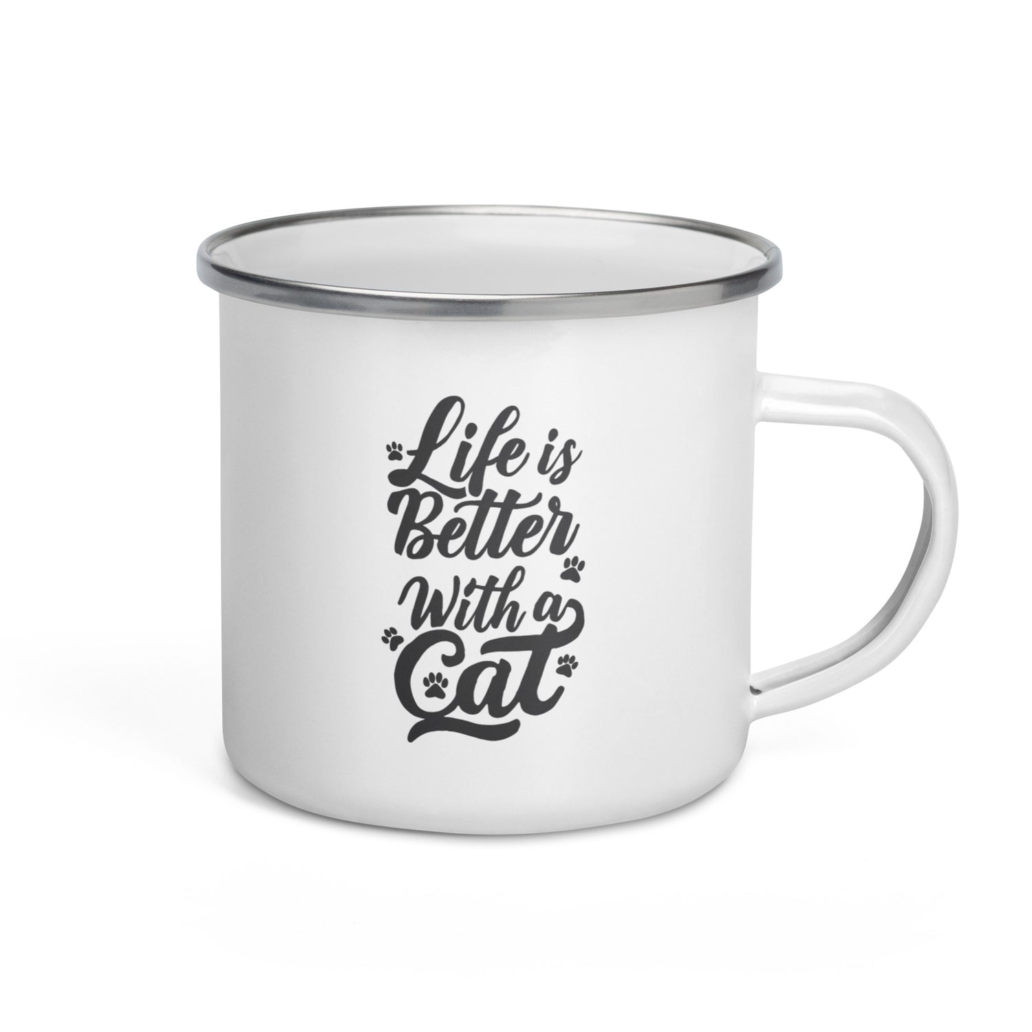 Life is Better with a Cat Enamel Mug