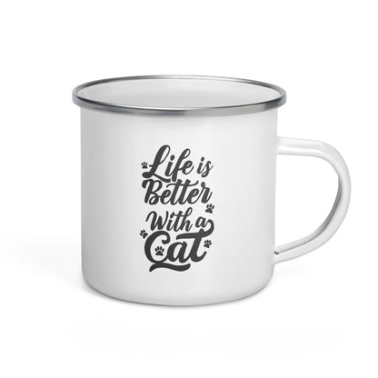 Life is Better with a Cat Enamel Mug