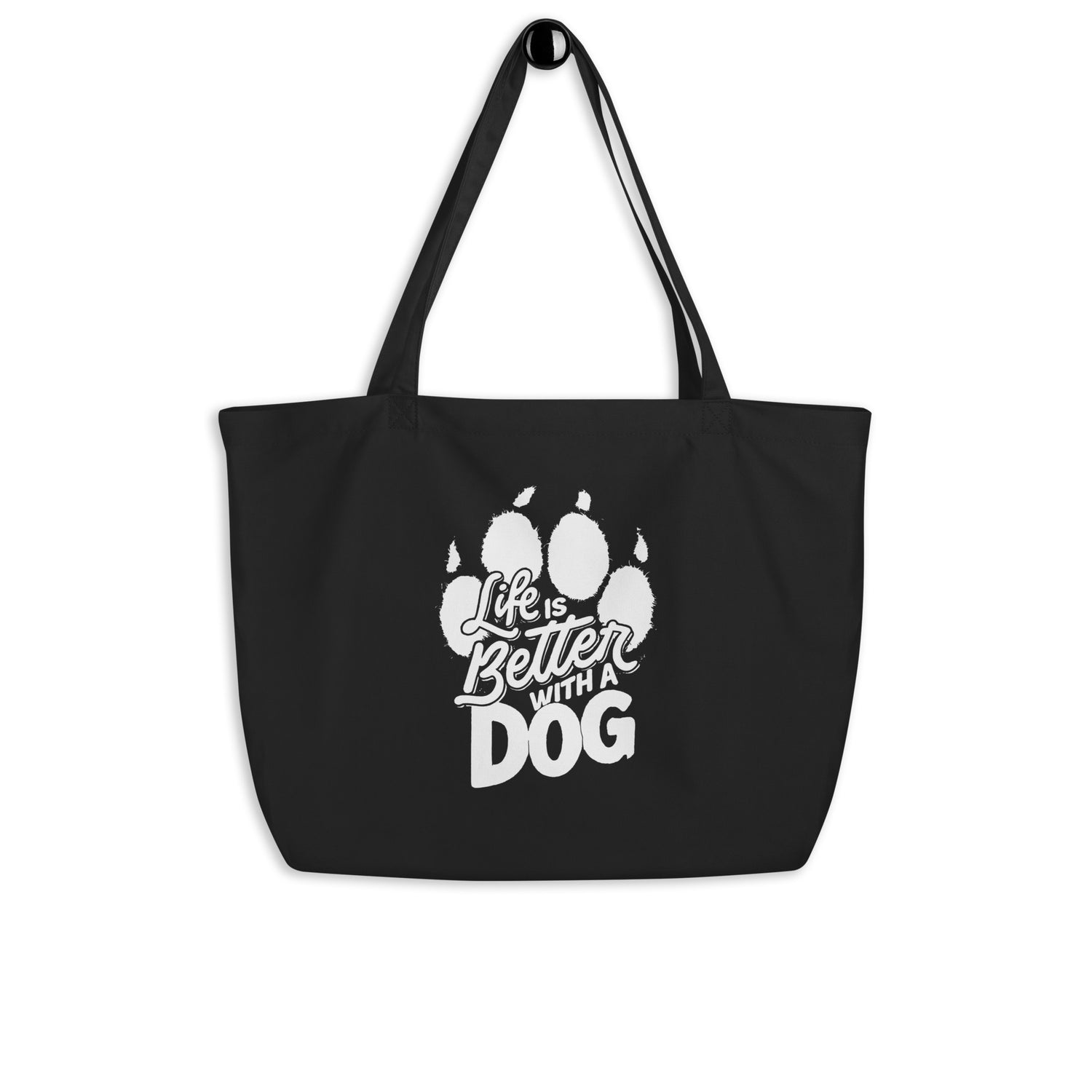 Life is Better with a Dog Large Organic Tote Bag