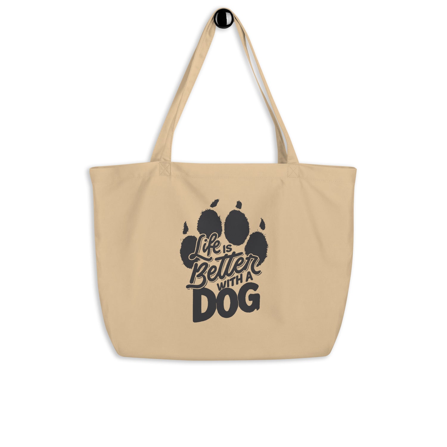 Life is Better with a Dog Large Organic Tote Bag