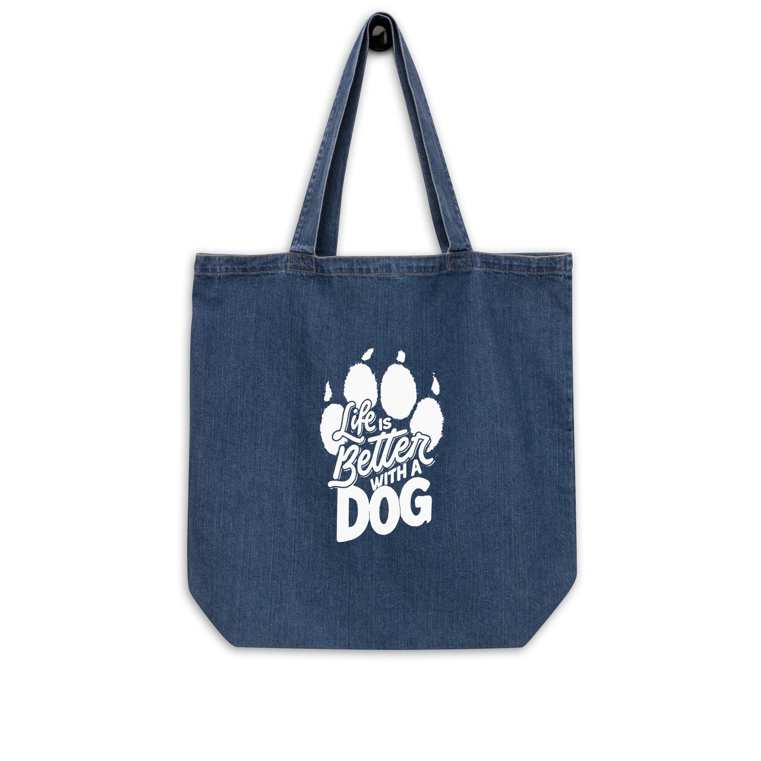 Life is Better with a Dog Organic Denim Tote Bag
