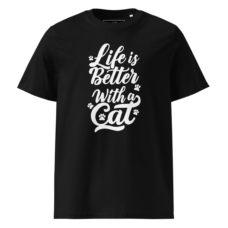Life is Better with a Cat Unisex Organic Cotton T-Shirt