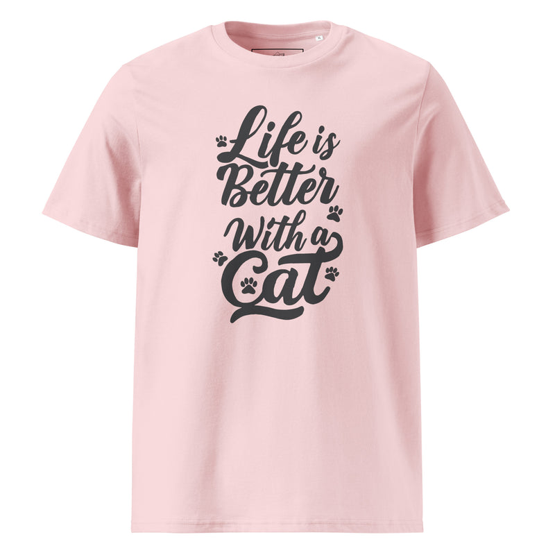 Life is Better with a Cat Unisex Organic Cotton T-Shirt
