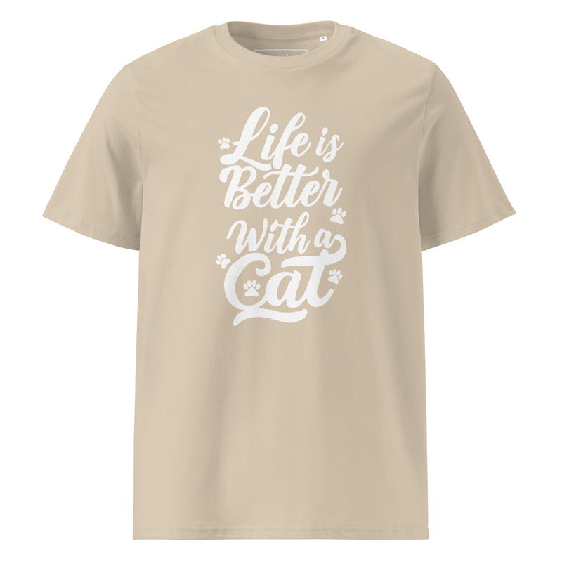 Life is Better with a Cat Unisex Organic Cotton T-Shirt