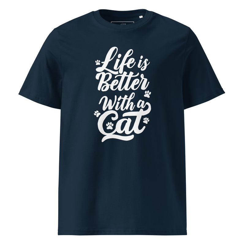 Life is Better with a Cat Unisex Organic Cotton T-Shirt
