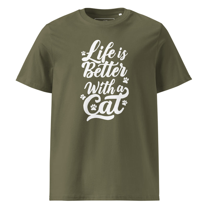 Life is Better with a Cat Unisex Organic Cotton T-Shirt