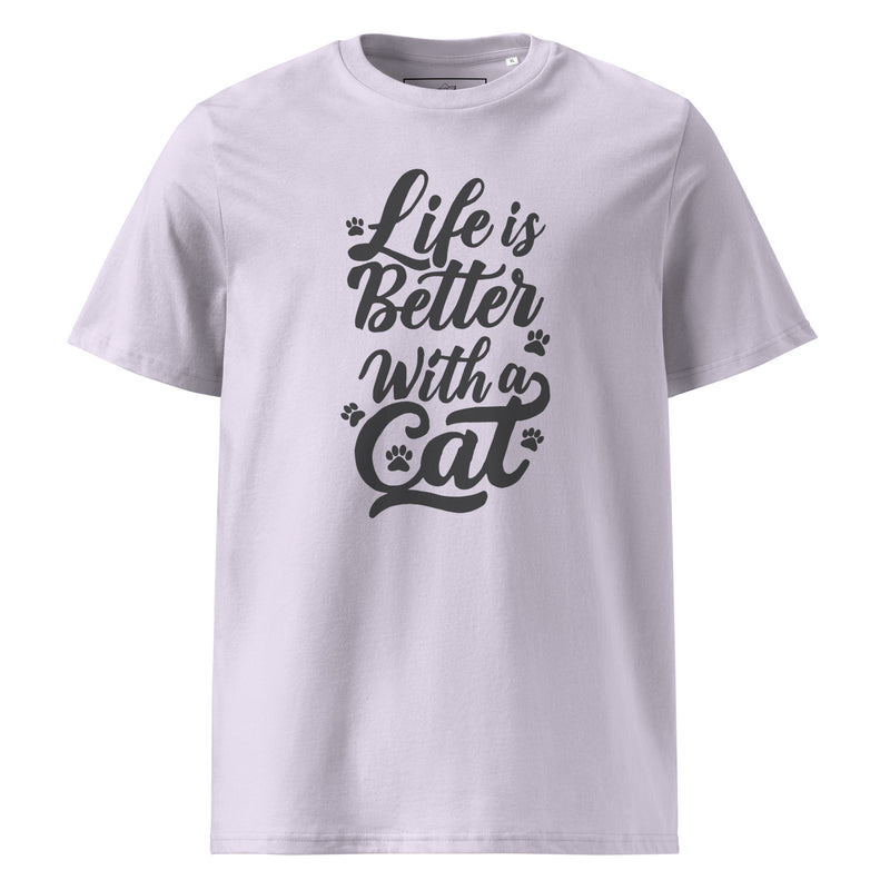 Life is Better with a Cat Unisex Organic Cotton T-Shirt