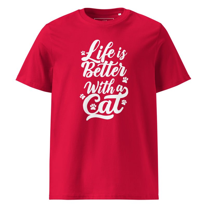 Life is Better with a Cat Unisex Organic Cotton T-Shirt