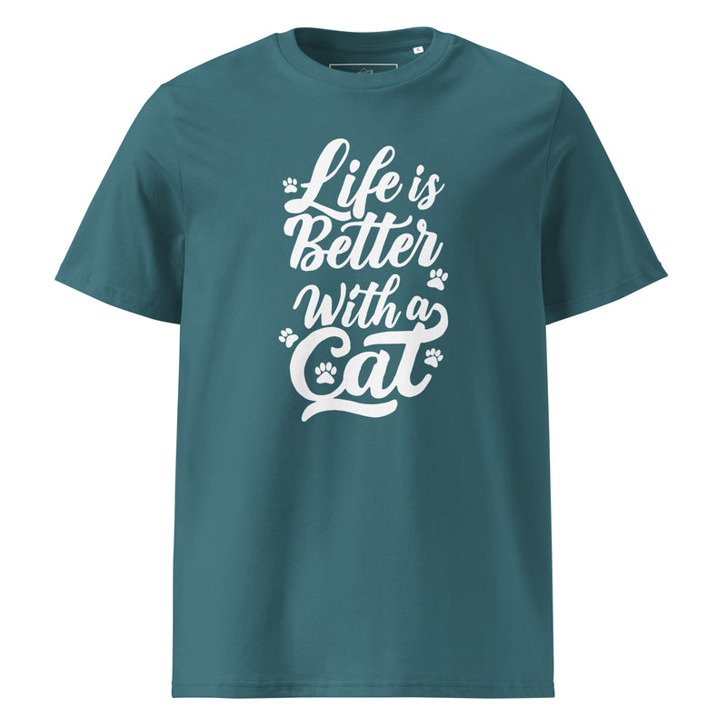 Life is Better with a Cat Unisex Organic Cotton T-Shirt