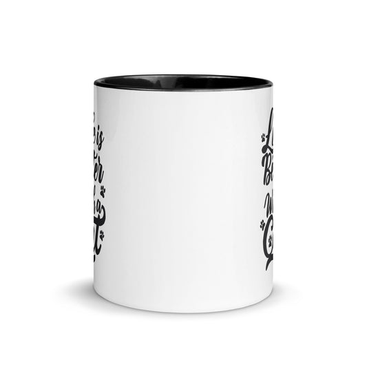 Life is Better with a Cat Colorful Ceramic Mug