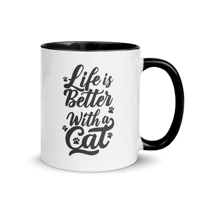 Life is Better with a Cat Colorful Ceramic Mug