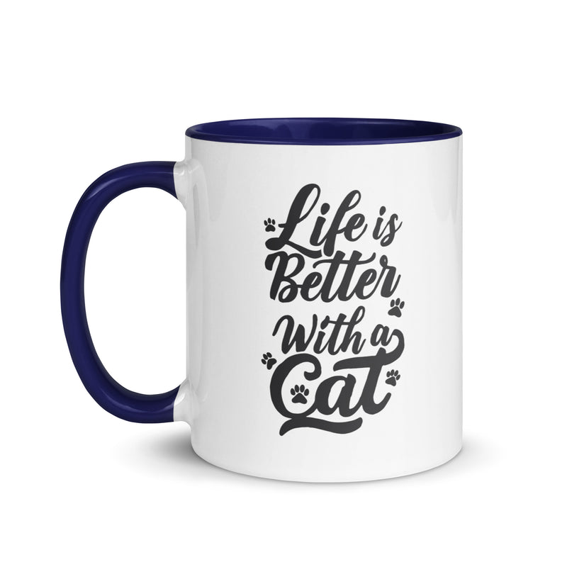 Life is Better with a Cat Colorful Ceramic Mug