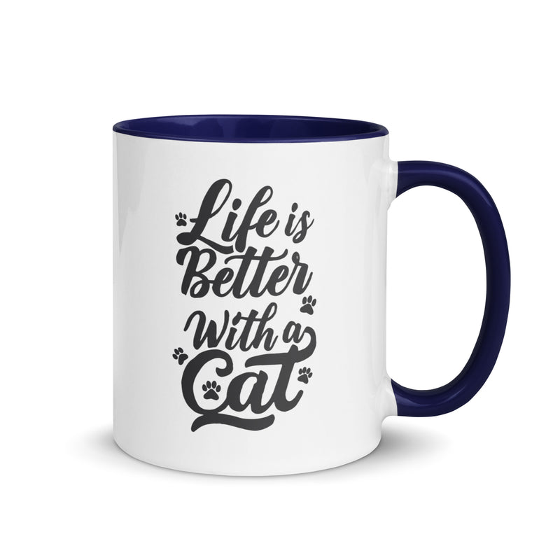 Life is Better with a Cat Colorful Ceramic Mug