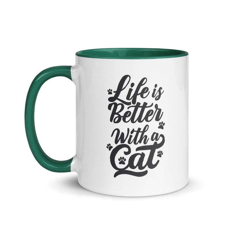 Life is Better with a Cat Colorful Ceramic Mug
