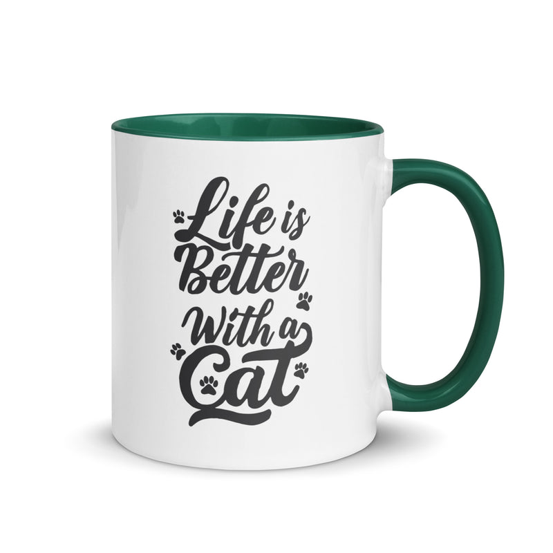 Life is Better with a Cat Colorful Ceramic Mug