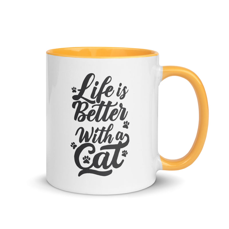 Life is Better with a Cat Colorful Ceramic Mug