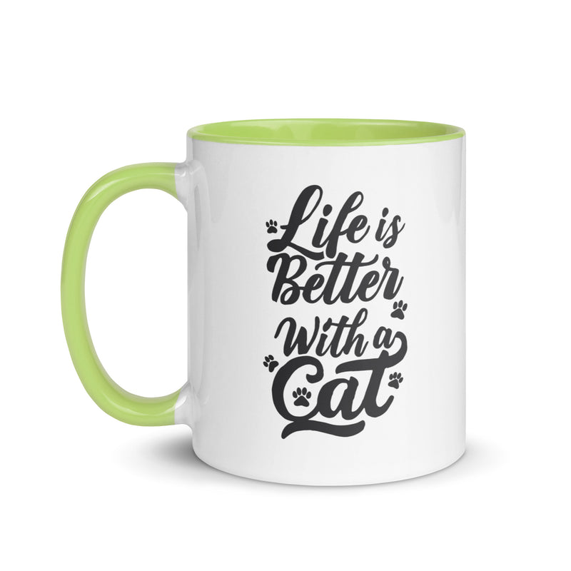Life is Better with a Cat Colorful Ceramic Mug