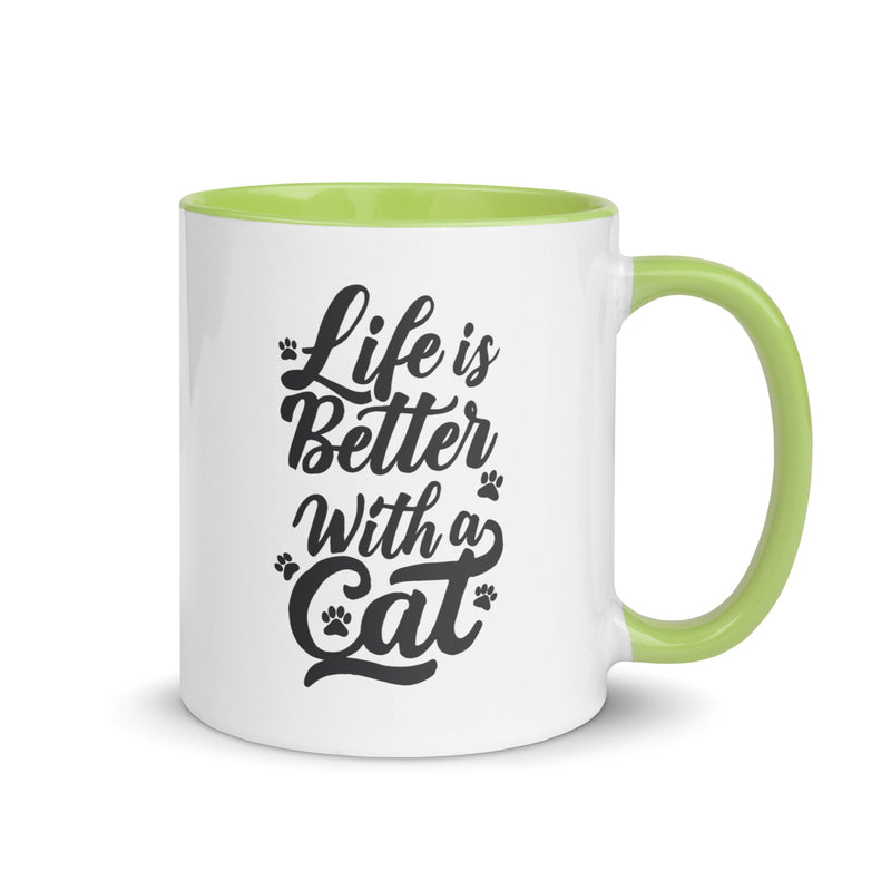 Life is Better with a Cat Colorful Ceramic Mug