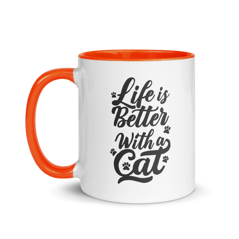 Life is Better with a Cat Colorful Ceramic Mug