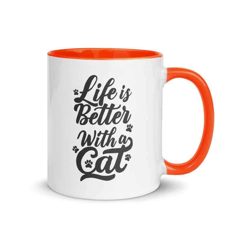 Life is Better with a Cat Colorful Ceramic Mug