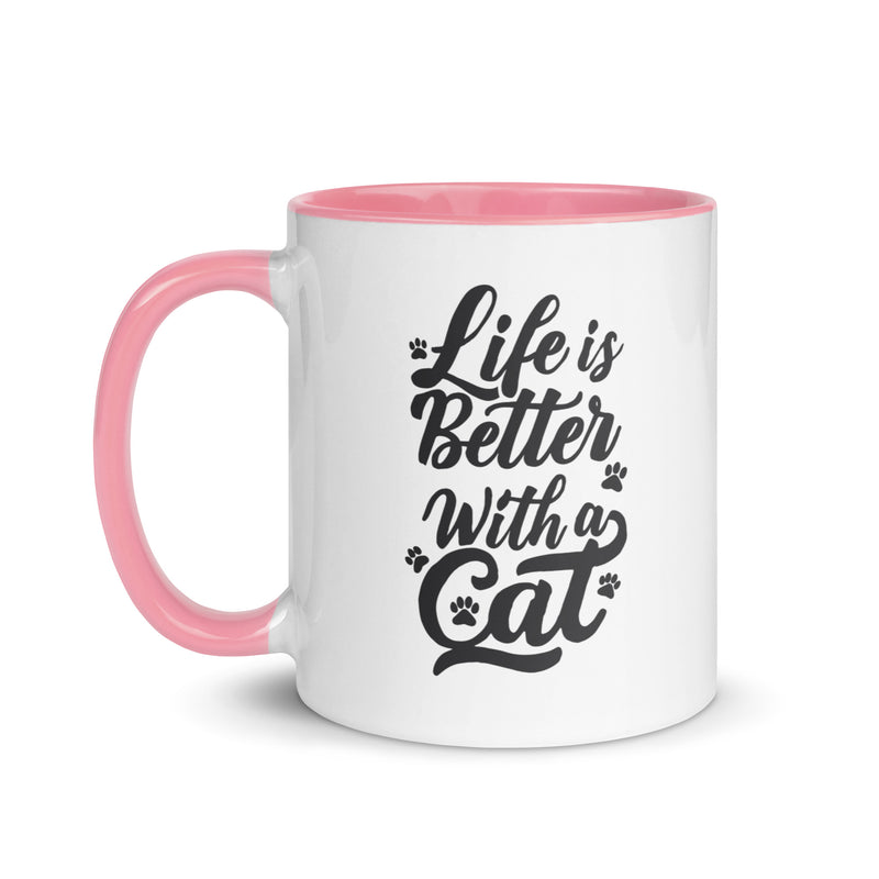 Life is Better with a Cat Colorful Ceramic Mug
