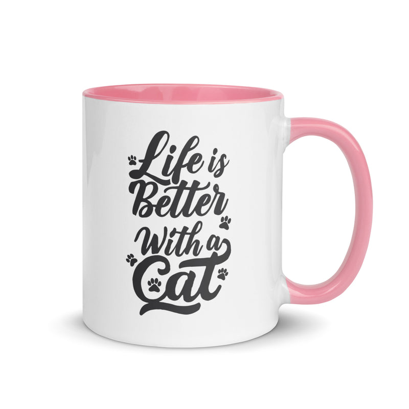 Life is Better with a Cat Colorful Ceramic Mug