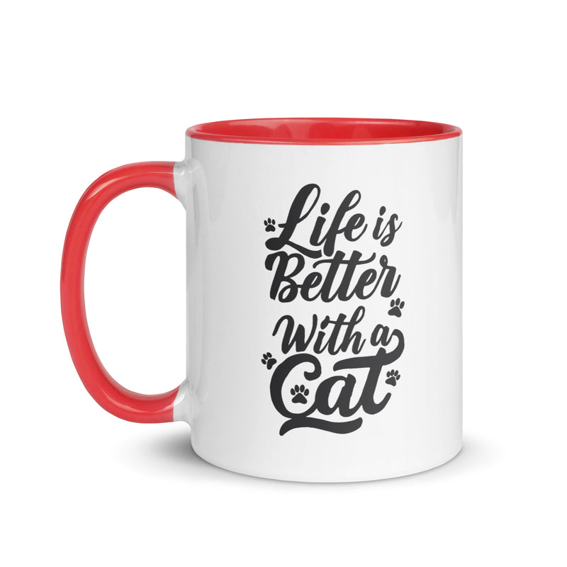 Life is Better with a Cat Colorful Ceramic Mug