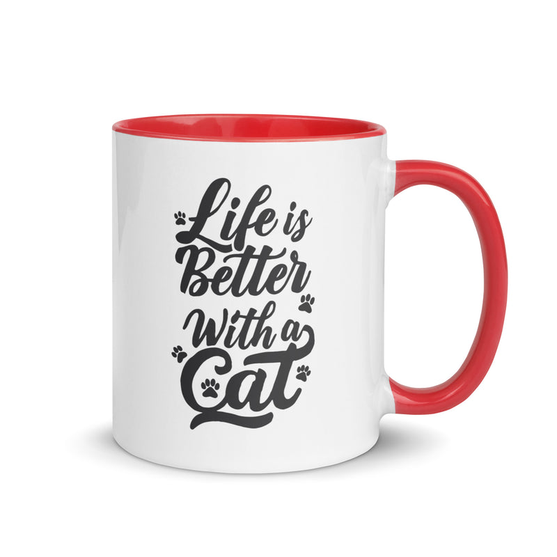 Life is Better with a Cat Colorful Ceramic Mug