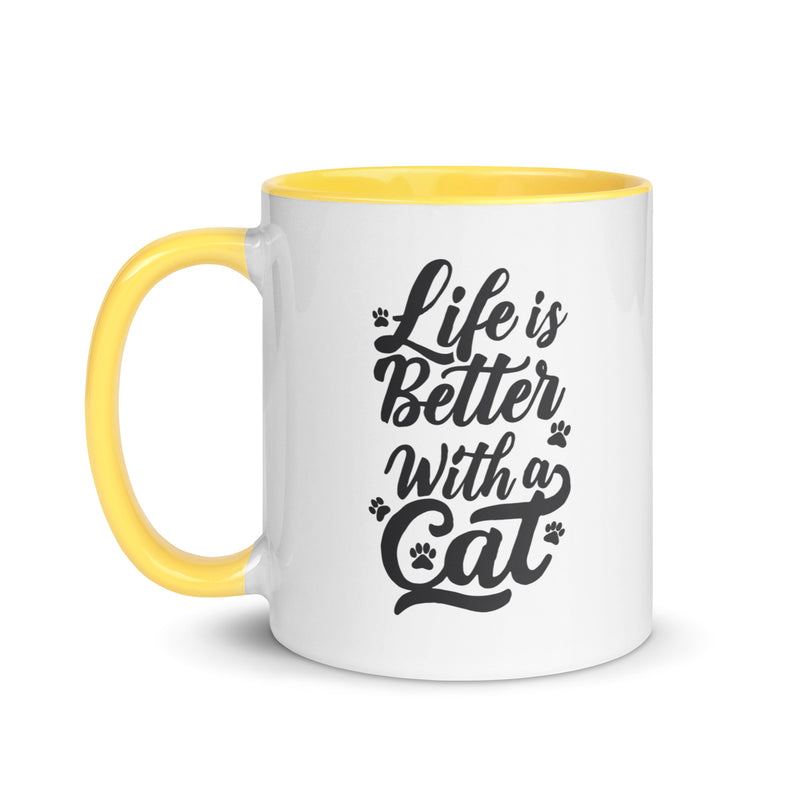 Life is Better with a Cat Colorful Ceramic Mug