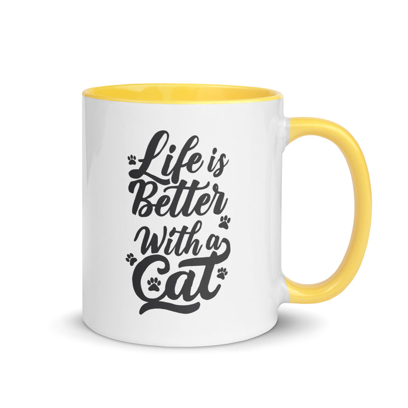 Life is Better with a Cat Colorful Ceramic Mug