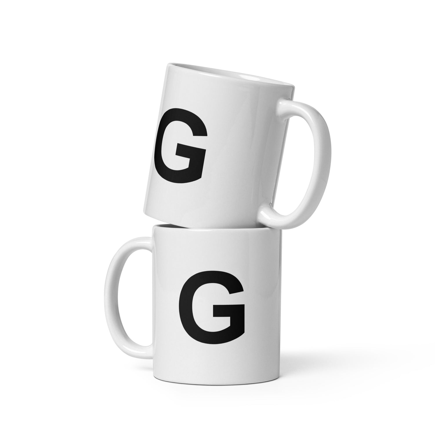 Initial Monogram White Ceramic Mug - G