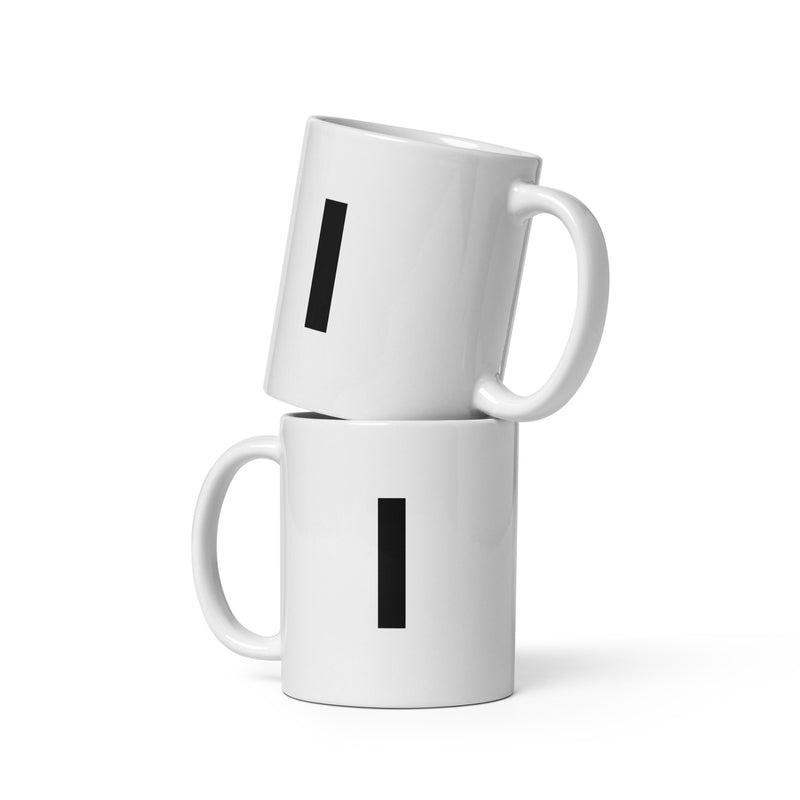 Initial Monogram White Ceramic Mug - I