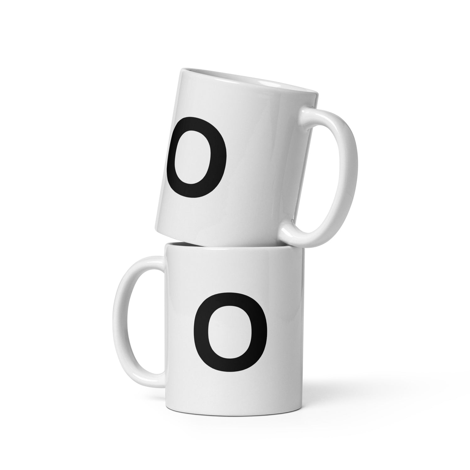 Initial Monogram White Ceramic Mug - O