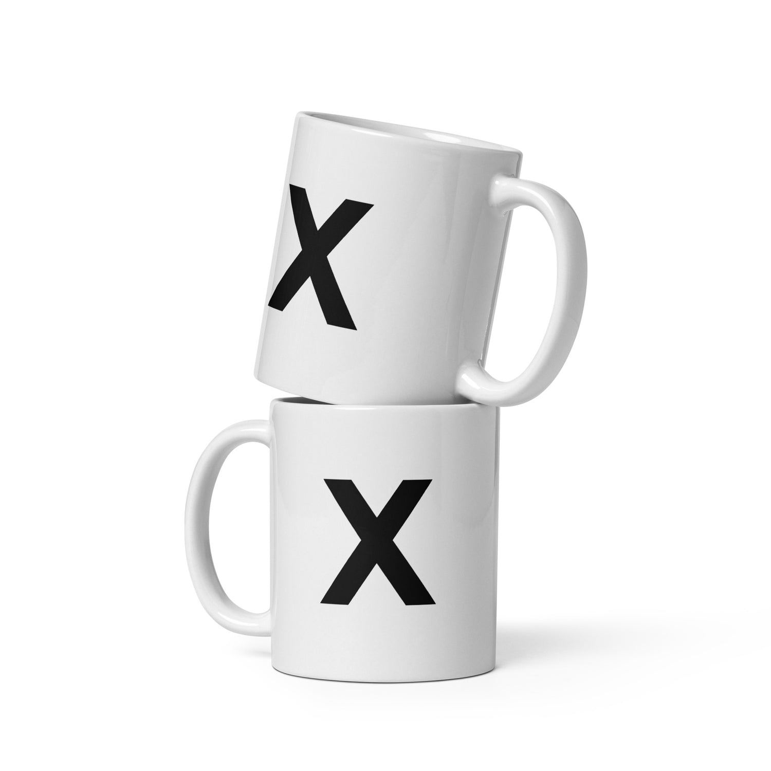 Initial Monogram White Ceramic Mug - X