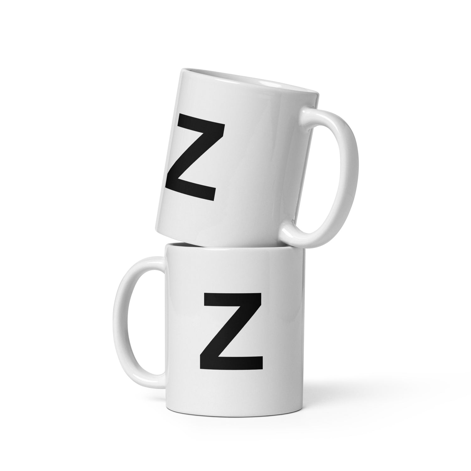 Initial Monogram White Ceramic Mug - Z